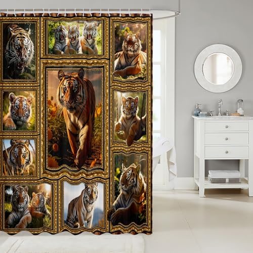 Feelyou Kids Tiger Shower Curtain 72x72 Set
