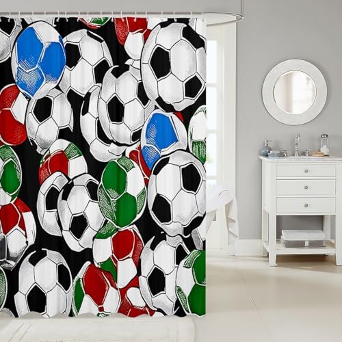Jejeloiu Football Football Shower Curtain Set
