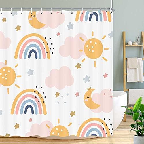 Sweet Pastel Boho shower curtain for kids