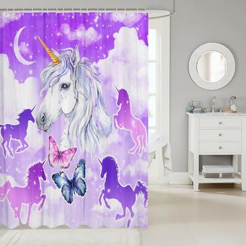 Unicorn Bath Curtain by Castle Fairy