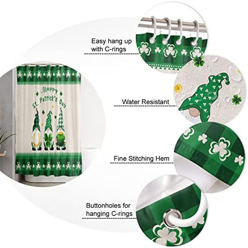 Waterproof Machine Washable shower curtain set with hooks for bath