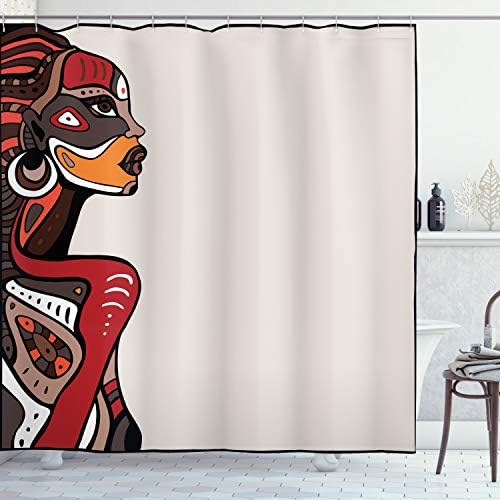 Ambesonne African Pattern Shower Curtain Set with Hooks