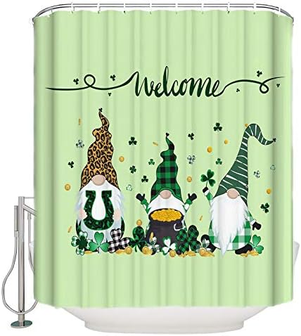 Waterproof Shower Curtain Set Shamrock Design