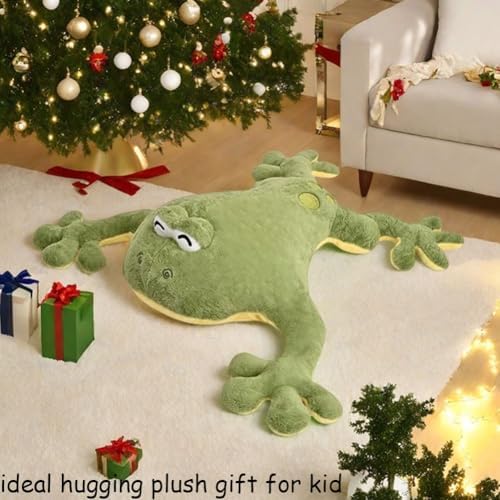 Large Green Giant Plush Frog Hugging Pillow Toy