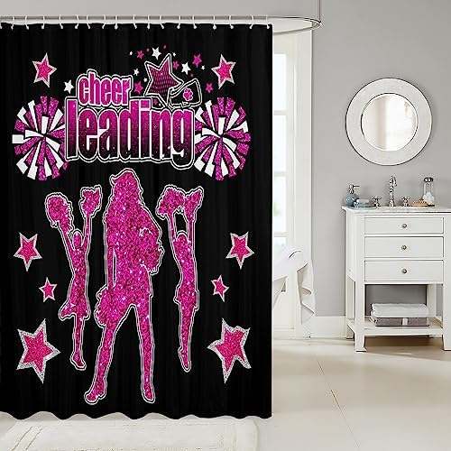 Heer team 72 x 72 Glitter Stars Bathtub Shower Curtain
