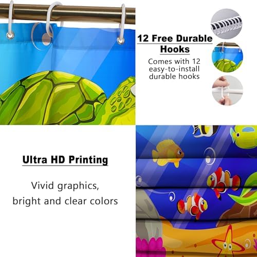 Poedist 4Pcs Bathroom Set Under The Sea Design