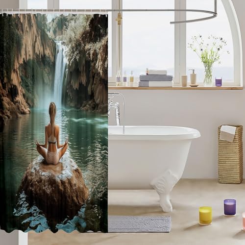 Erosebirdal Eco-Infused Yoga Shower Curtain Set - 72x72 inch