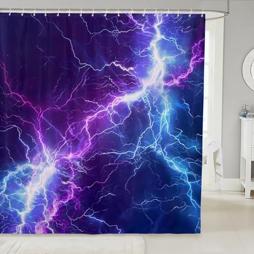 Castle Fairy Lightning Shower Curtain Set with 12 Hooks