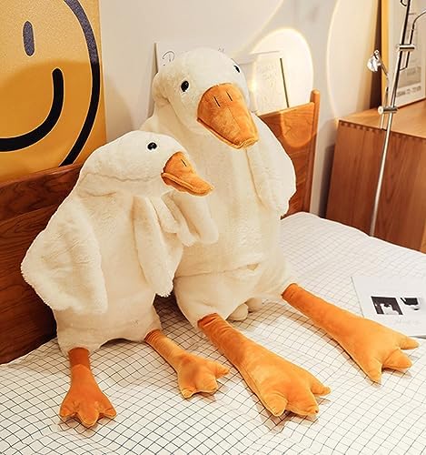 Bacmaze White Goose Plush Pillow 20 Inch Cute Toy Stuffed Animal