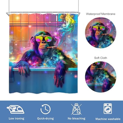 Funny Monkey Waterproof Perfect for Bathroom Decor