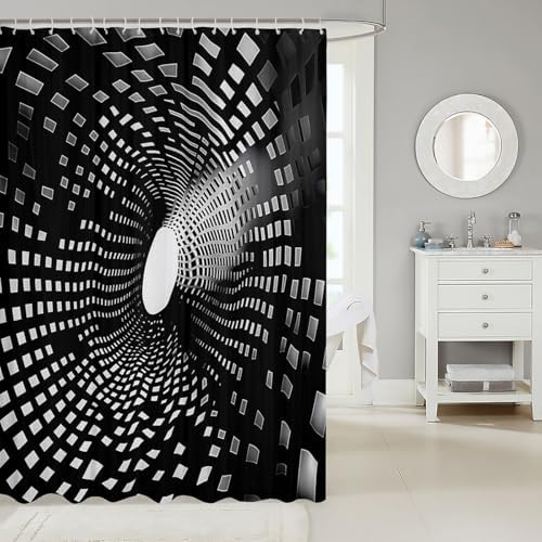 Geometric Bath Curtain for Kids 72x84