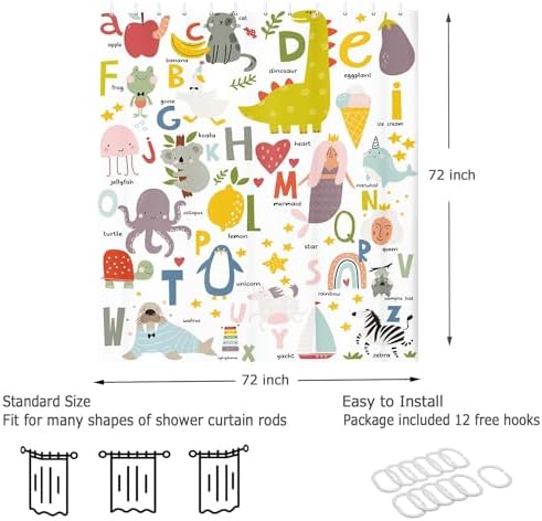 ABC Learning Shower Curtain for Kids