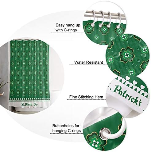 TocaHome St Patricks Day Waterproof Shower Curtain Set