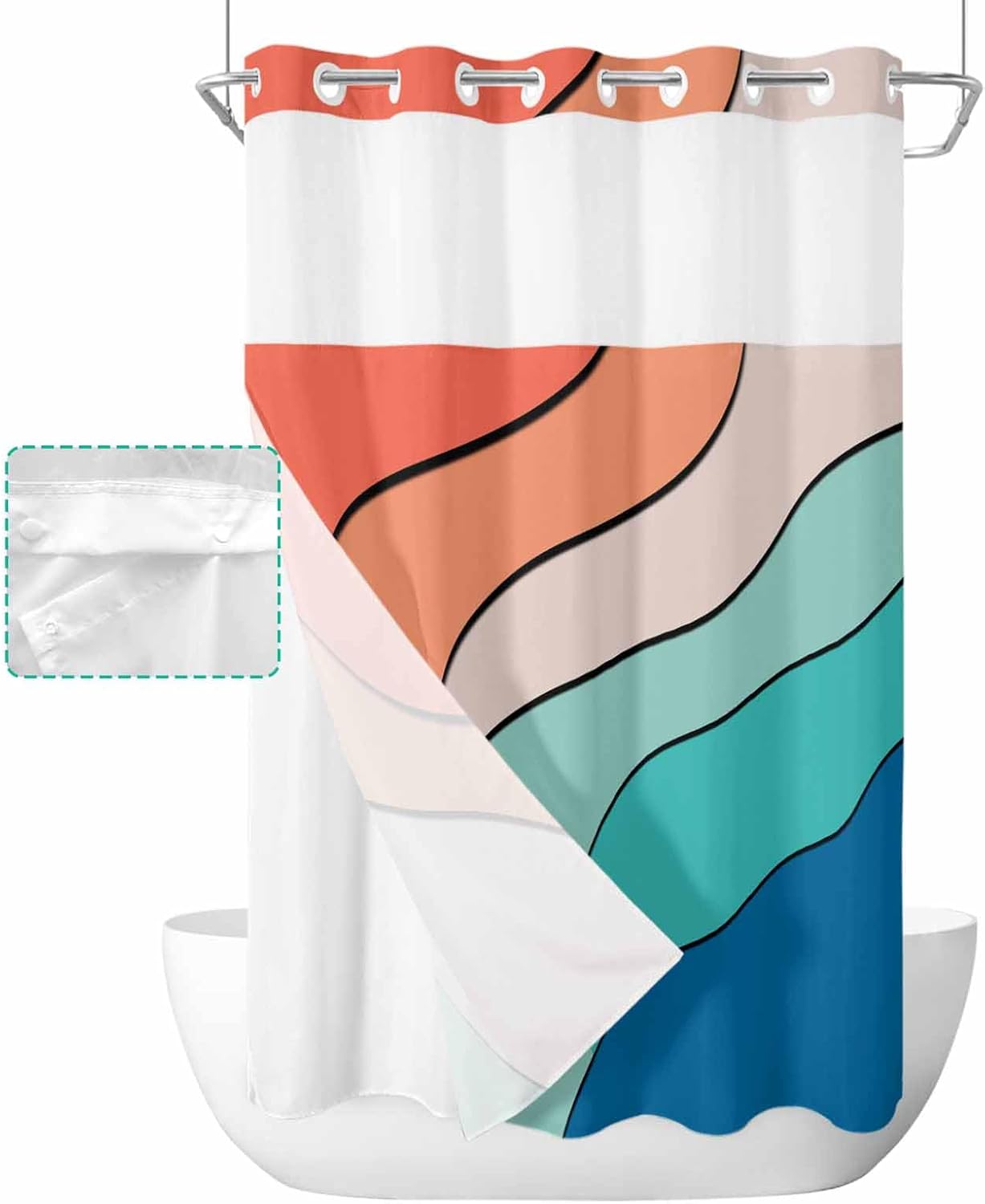 Modern Luxury in the Washroom with Waterproof 36x72-Inch Shower Curtain Set