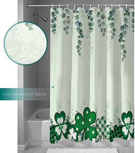 Waterproof Shower Curtain for Bathroom with St Patricks Day Lucky Clover Shamrock