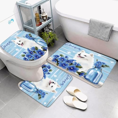 ALEXEX 4-Panel Blue Petunia Shower Curtain Set