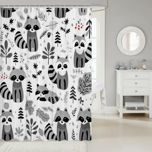 Racoon Bath Curtain for Kids