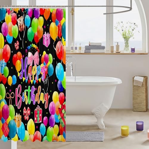 Feelyou 72x72 Bow Pattern Bath Curtain for Kids