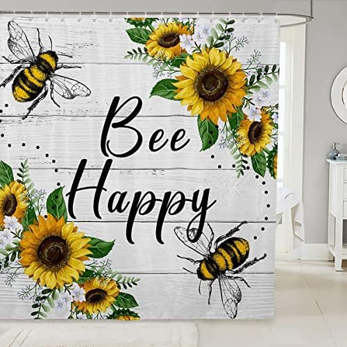 Bee Happy Shower Curtain Fun for Kids
