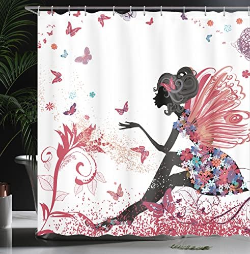 Ambesonne Fantasy Shower Curtain with 12 Hooks Pale Ruby