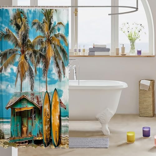 Delightful_surfboard_shower_curtain_set