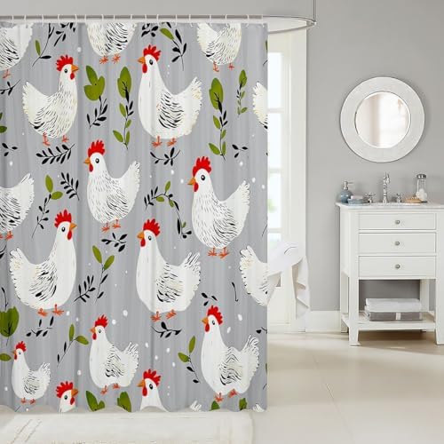 Chic Fun 72x72 Farm Animal Bath Curtain Set