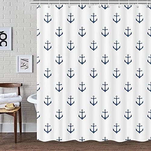 DYNH Nautical Anchor Long Shower Curtain Set