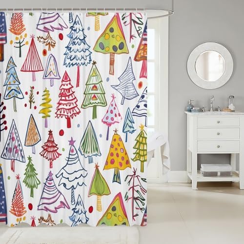 Merry Christmas Castle Fairy - 72 Xmas Shower Curtain Set