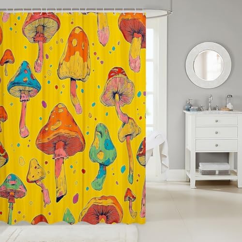 Cute Mushroom Bath Curtain Set