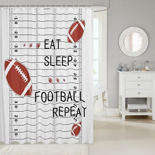 Jejeloiu Kids Football Shower Curtain 72x84
