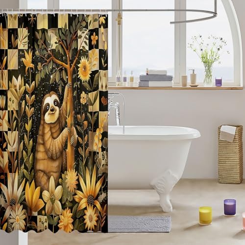 Feelyou Cute Sloth Bathroom Shower Curtain 72x78
