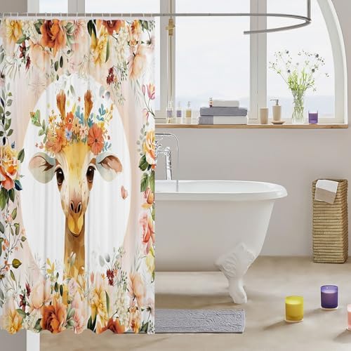 Preciosa - kids bath Giraffe Shower Curtain 72x72 inches from Florian