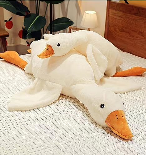Bacmaze White Goose Plush Pillow 20 Inch Cute Toy Stuffed Animal