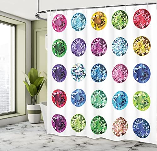 Ambesonne Diamond Shower Curtain - Bold Design Purple Emerald