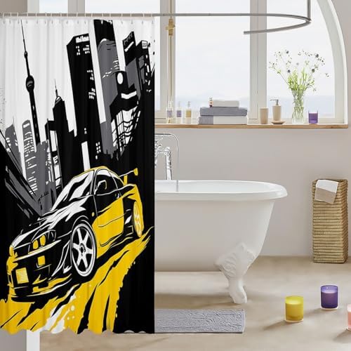 Car Racing Bath curtains