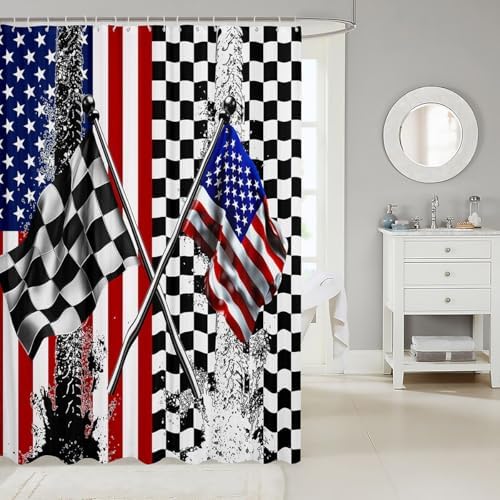 American Flag Bathtime Fun with 12 Hooks