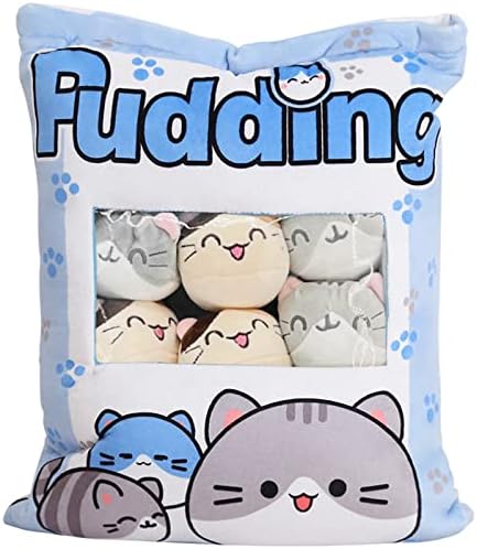 Cute Plush Pillow with 8 Kitten Toys for Girls