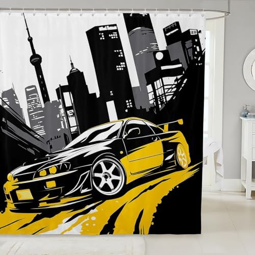 Car Racing Bath curtains