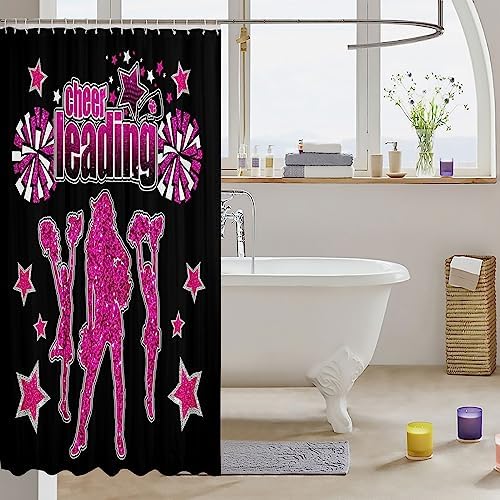 Heer team 72 x 72 Glitter Stars Bathtub Shower Curtain
