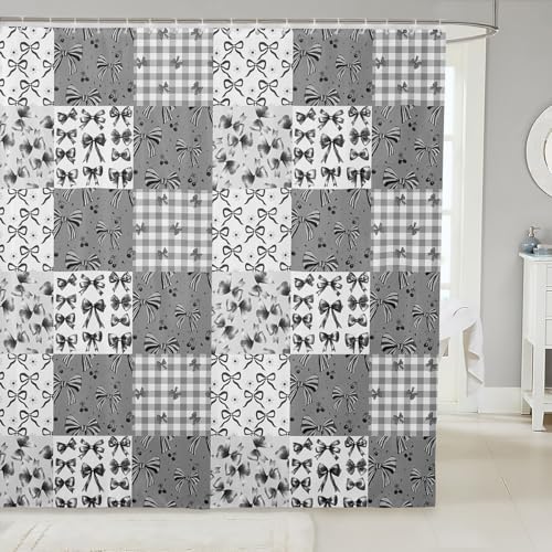 Feelyou Grey Bow Shower Curtain