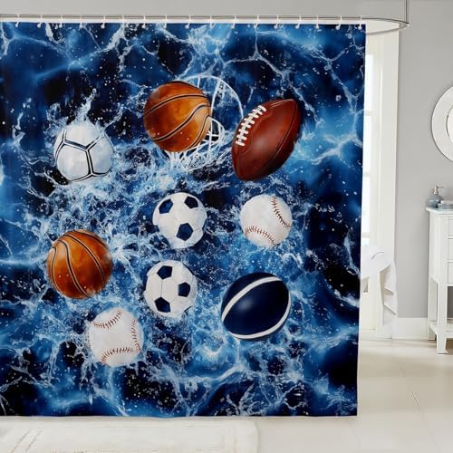 Ball Sport Shower curtains 72x72