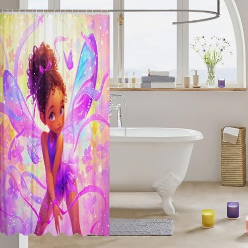 African Style Princess shower curtain with hooks 72x84 inches waterproof elegant design
