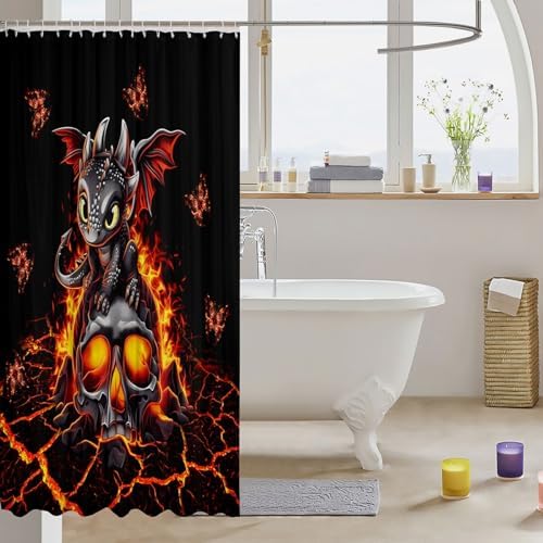Cartoon Dragon Bath Curtain for Kids