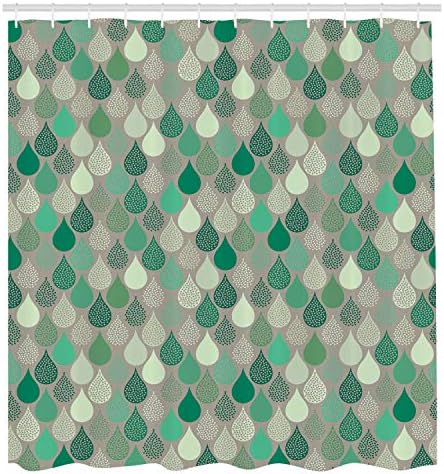 Ambesonne Geometric Shower Curtain Jade Green
