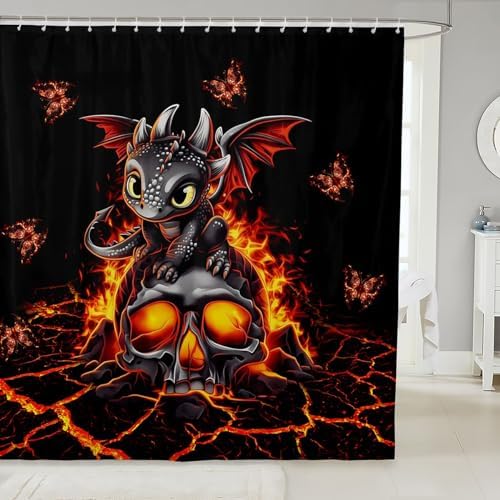 Cartoon Dragon Bath Curtain for Kids