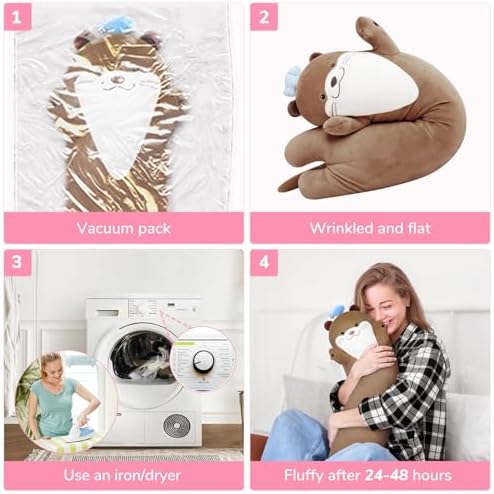 Long Otter Plush Body Pillow - Soft Cuddle Toy for Kids Girls