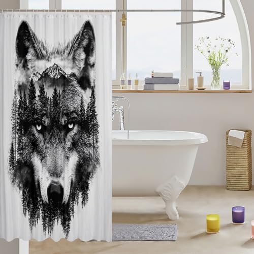 Feelyou Wolf Ultra Soft Bath Curtains Set