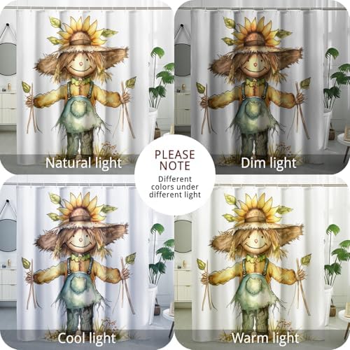 Fall Cool Scarecrow Shower Curtain Set 62x72