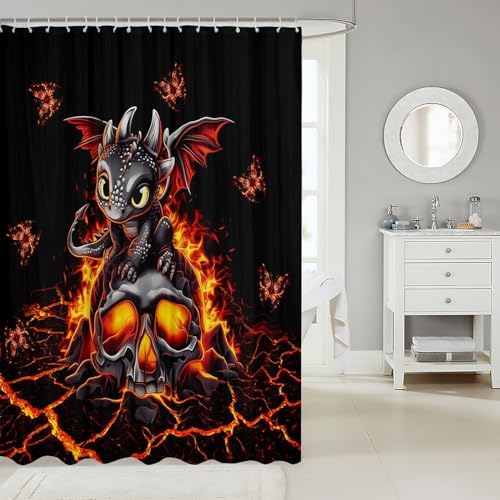 Cartoon Dragon Bath Curtain for Kids