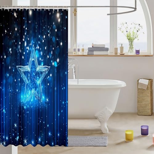 Erosebridal Galaxy Stars Glitter Shower Curtain Set 1